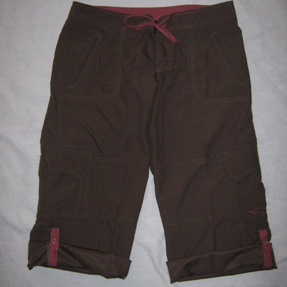 Horny Toad Jet Lite Brown Roll Tab Hem Hiking Outdoor Pants Women's 8 Granola - Picture 1 of 4